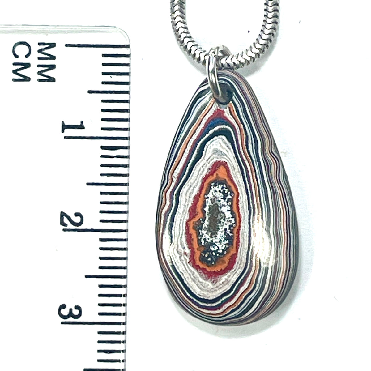 DVH Orange Joose Jp Genuine Fordite Pendant Michigan 27x15x5mm (6874)
