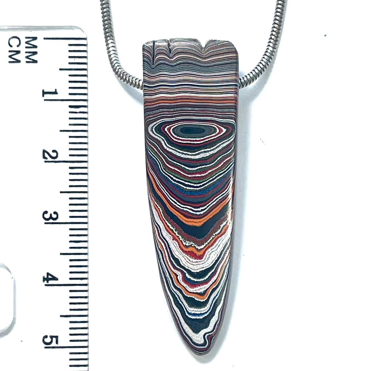 DVH Orange Joose Jp Genuine Fordite Bead Pendant Michigan 50x15x6mm (6881)