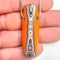 DVH Joose Orange Jp Fordite Bead Pendant Michigan 53x18x13mm (6894)