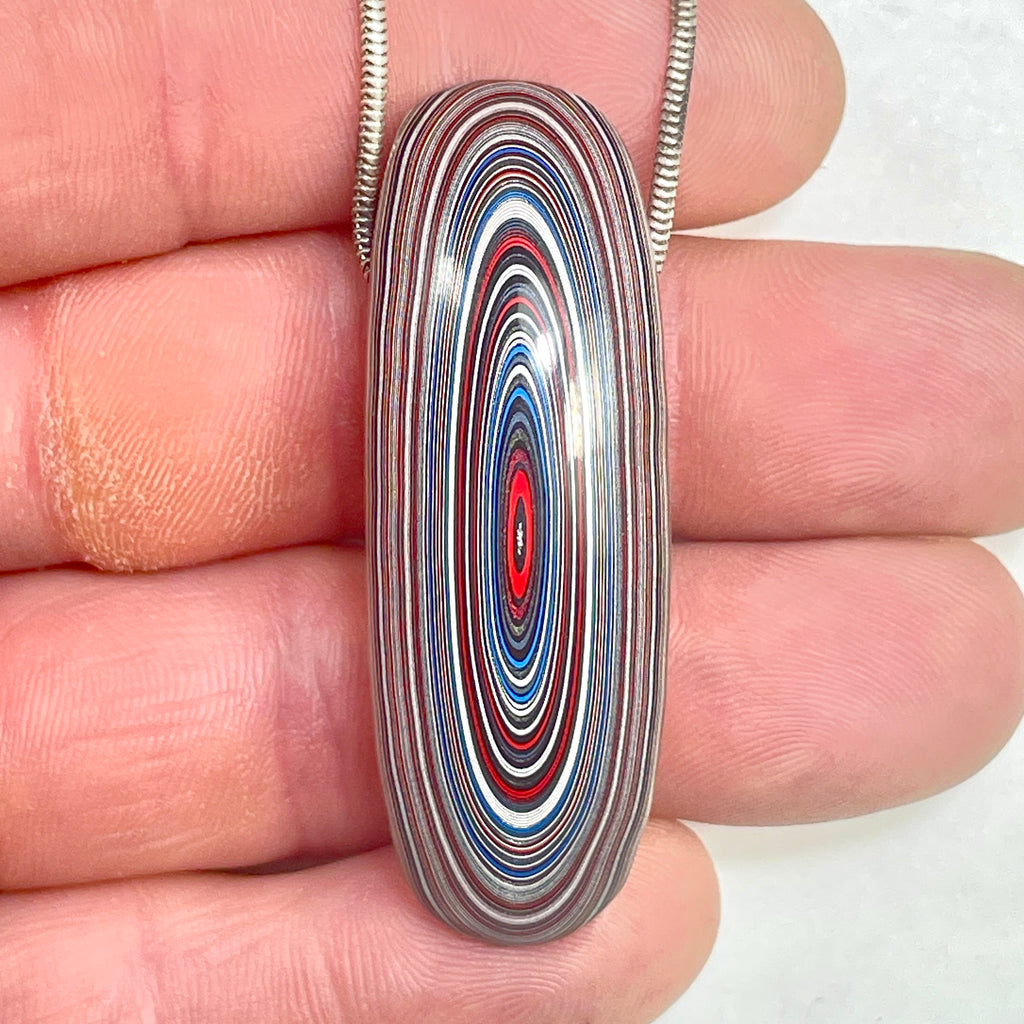 DVH Joose Orange Jp Fordite Bead Pendant Michigan 53x18x13mm (6894)