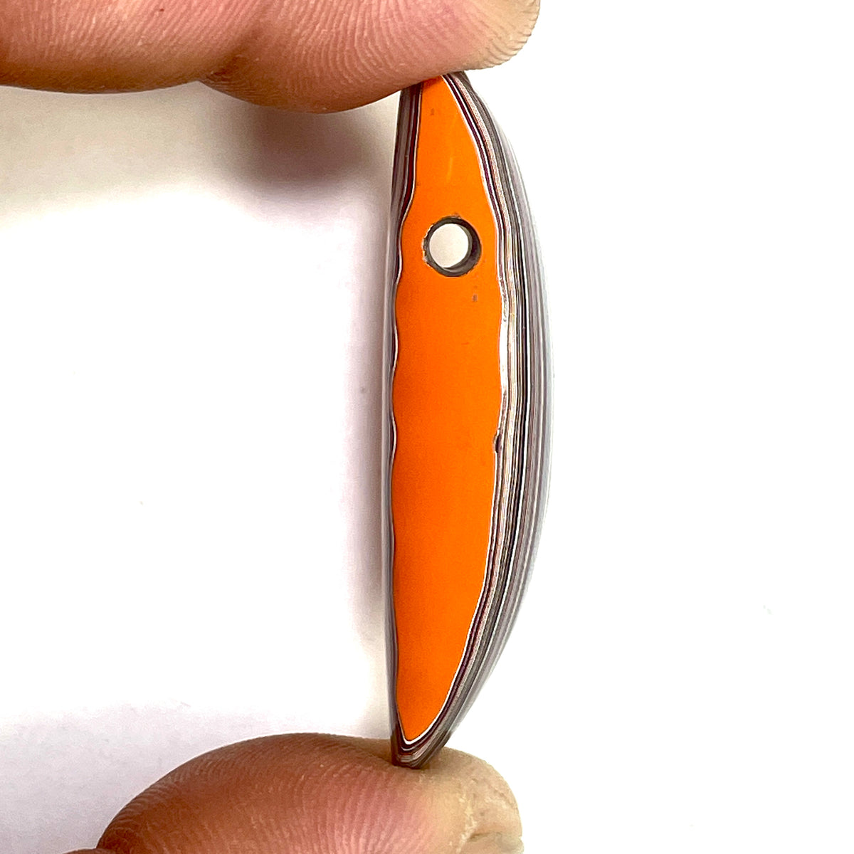 DVH Joose Orange Jp Fordite Bead Pendant Michigan 53x18x13mm (6894)