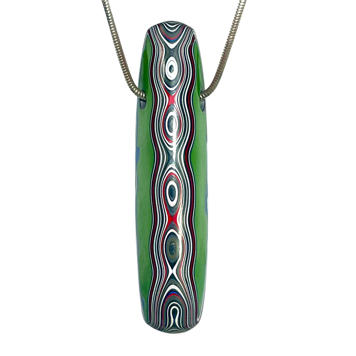 DVH Mojito Green Jp Fordite Bead Pendant Michigan 66x16x14mm (6895)