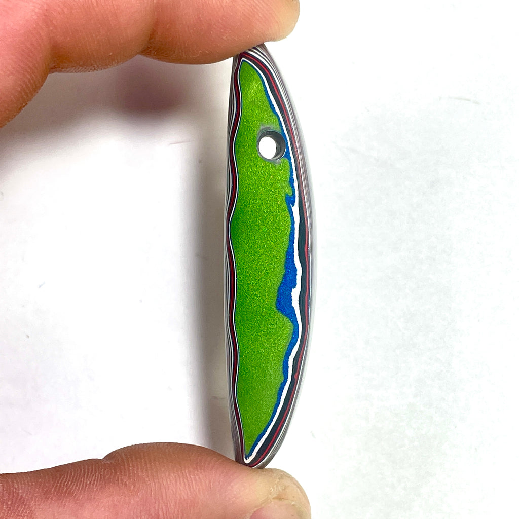 DVH Mojito Green Jp Fordite Bead Pendant Michigan 66x16x14mm (6895)