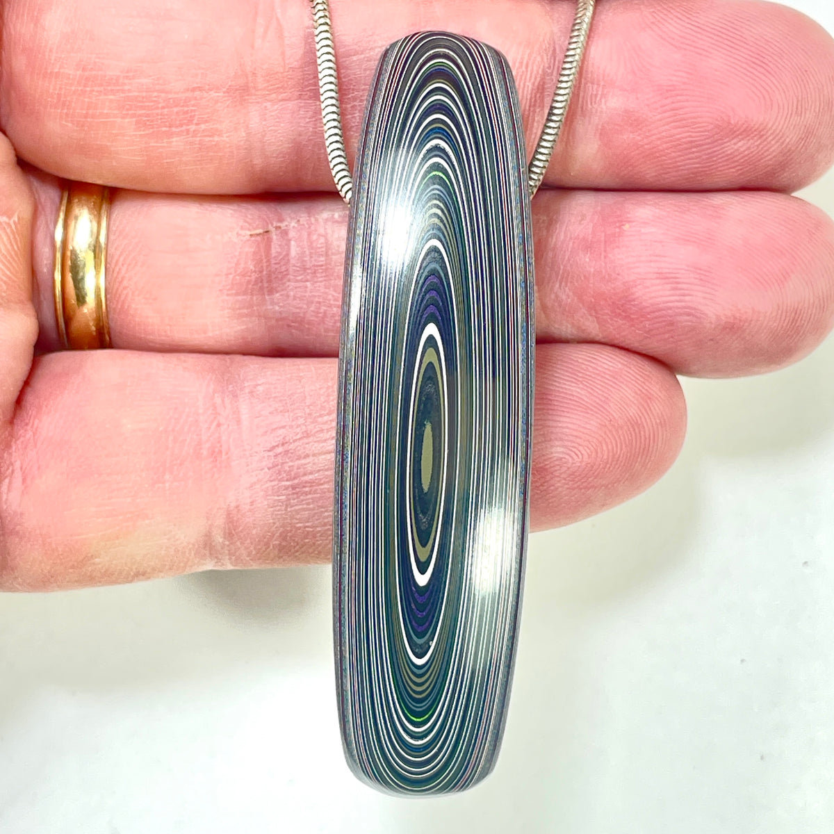 DVH Mojito Green Jp Fordite Bead Pendant Michigan 66x16x14mm (6895)