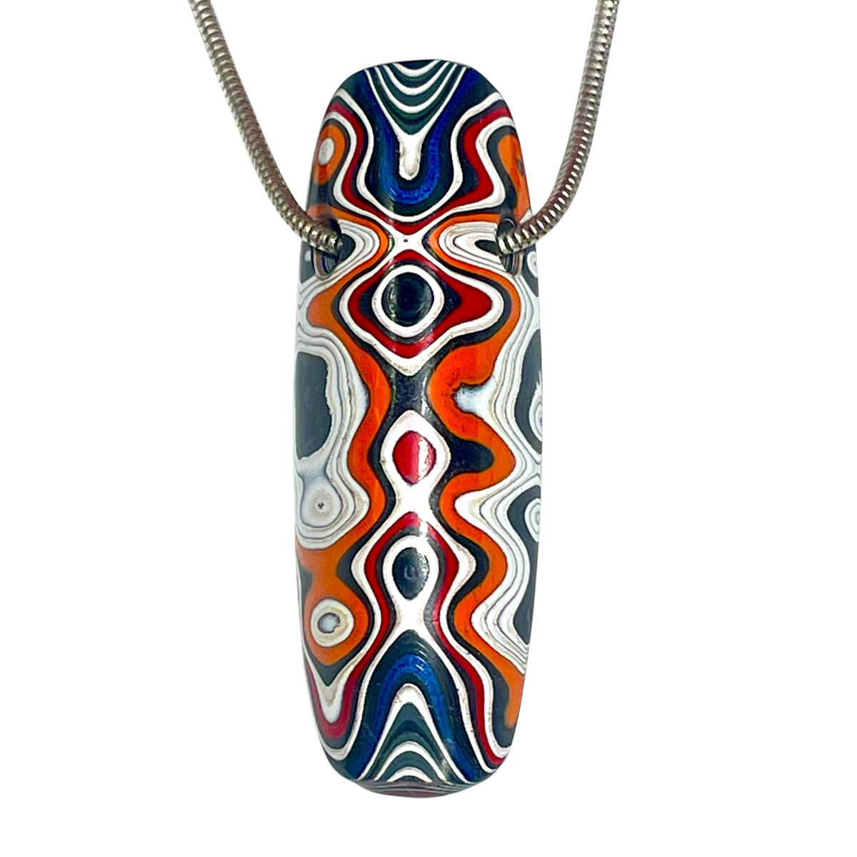 DVH Genuine Jp Fordite Bead Pendant Michigan 51x18x13mm (6896)