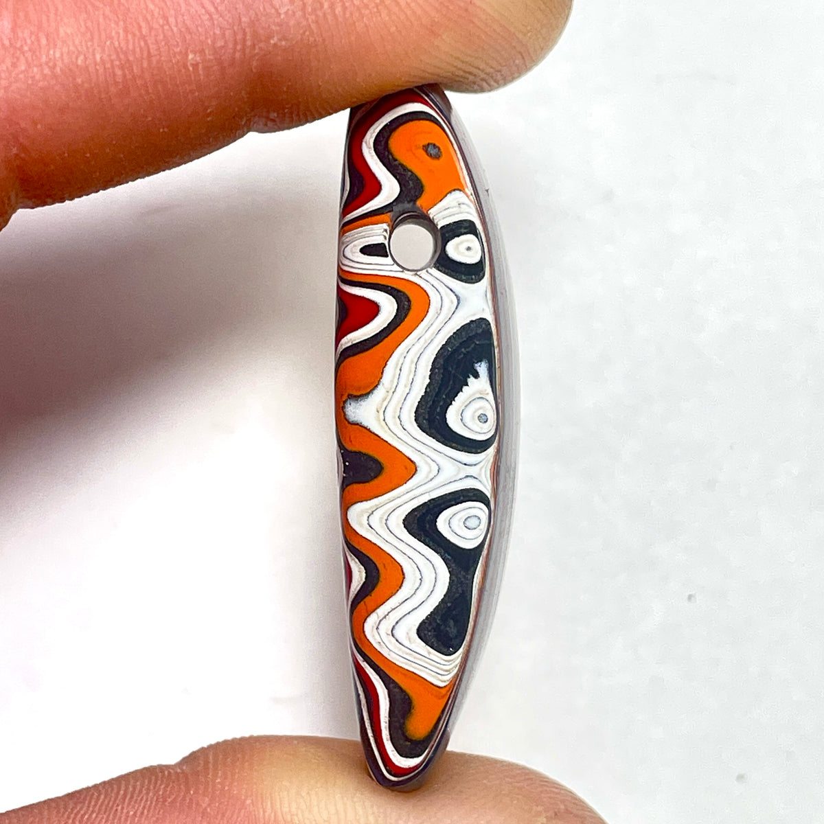 DVH Genuine Jp Fordite Bead Pendant Michigan 51x18x13mm (6896)
