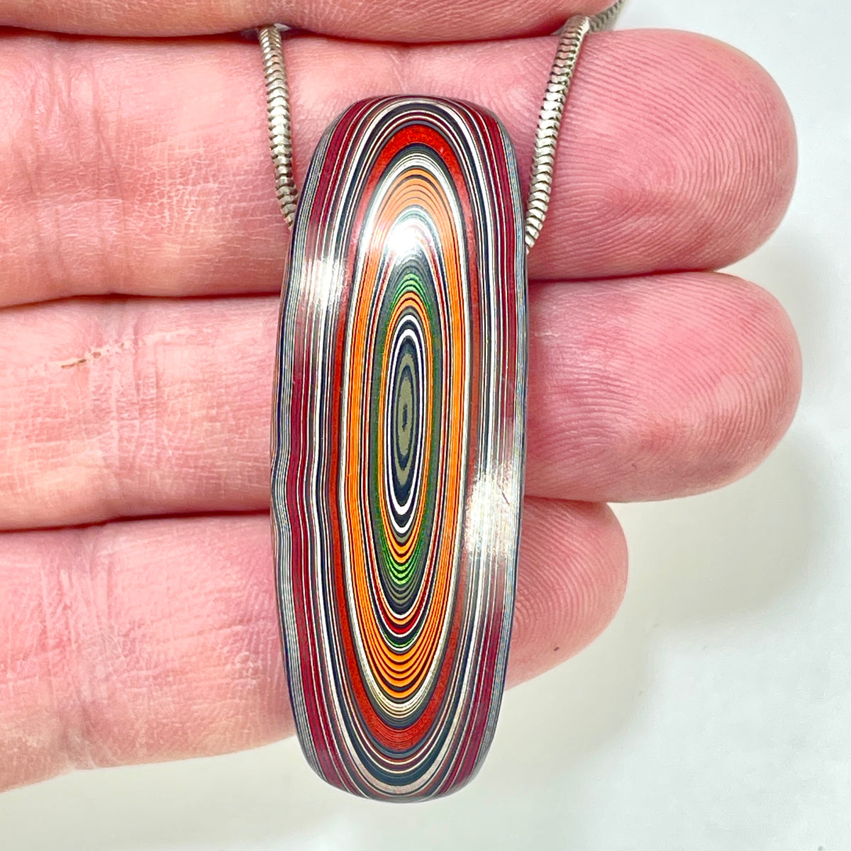 DVH Genuine Jp Fordite Bead Pendant Michigan 51x18x13mm (6896)