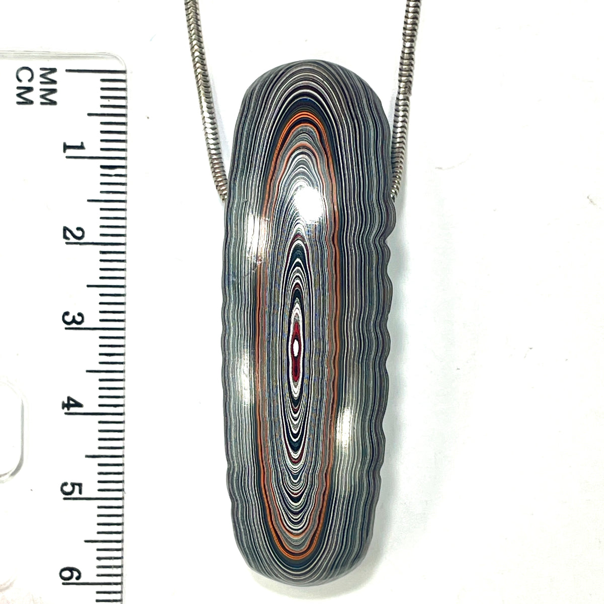 DVH Powder Blue Chv Frd Jp Fordite Bead Pendant Michigan 61x19x15mm (6897)