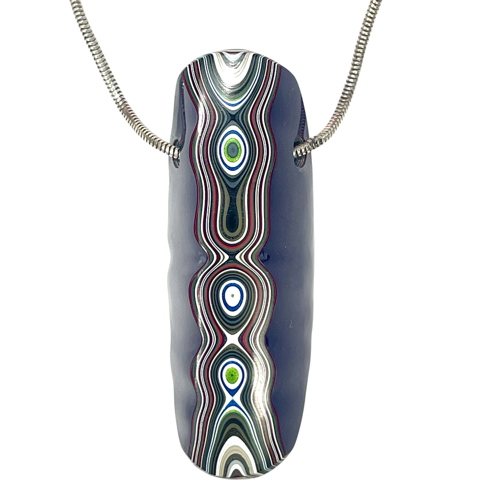 DVH Genuine Purple Reign Jp Fordite Bead Pendant Michigan 57x20x15mm (6898)