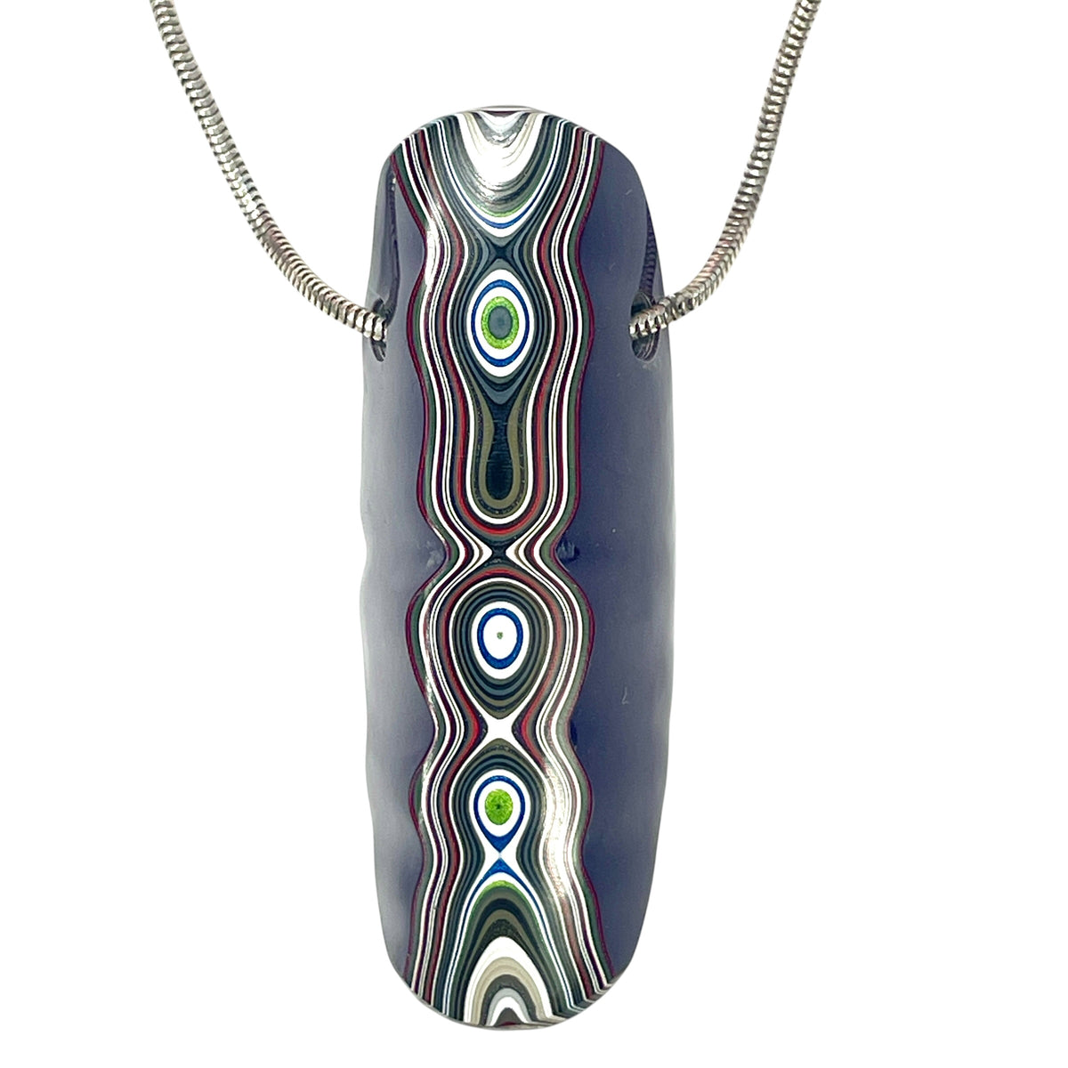 DVH Genuine Purple Reign Jp Fordite Bead Pendant Michigan 57x20x15mm (6898)