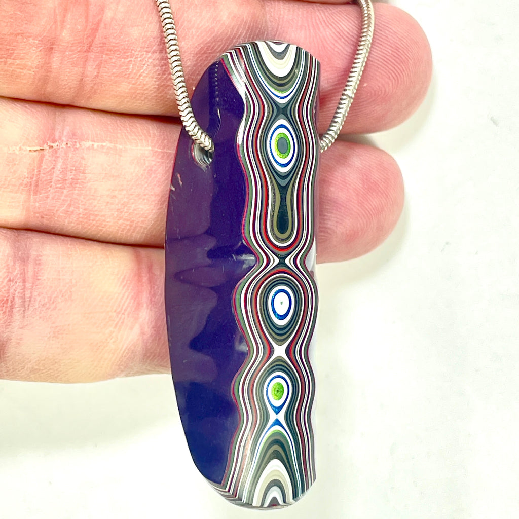 DVH Genuine Purple Reign Jp Fordite Bead Pendant Michigan 57x20x15mm (6898)