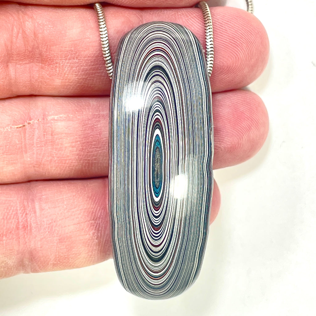 DVH Genuine Purple Reign Jp Fordite Bead Pendant Michigan 57x20x15mm (6898)