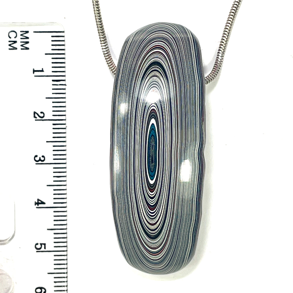 DVH Genuine Purple Reign Jp Fordite Bead Pendant Michigan 57x20x15mm (6898)
