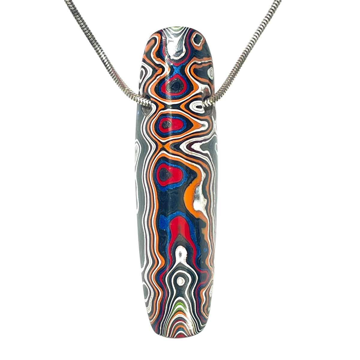 DVH Genuine Michigan Fordite Bead Pendant Chv Frd Jp64x18x13mm (6899)
