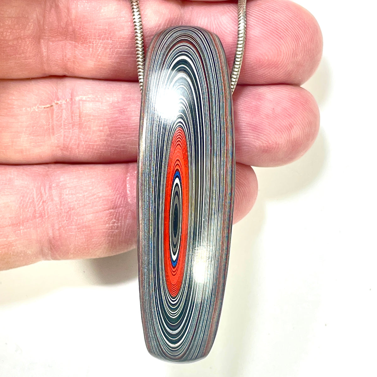 DVH Genuine Michigan Fordite Bead Pendant Chv Frd Jp64x18x13mm (6899)
