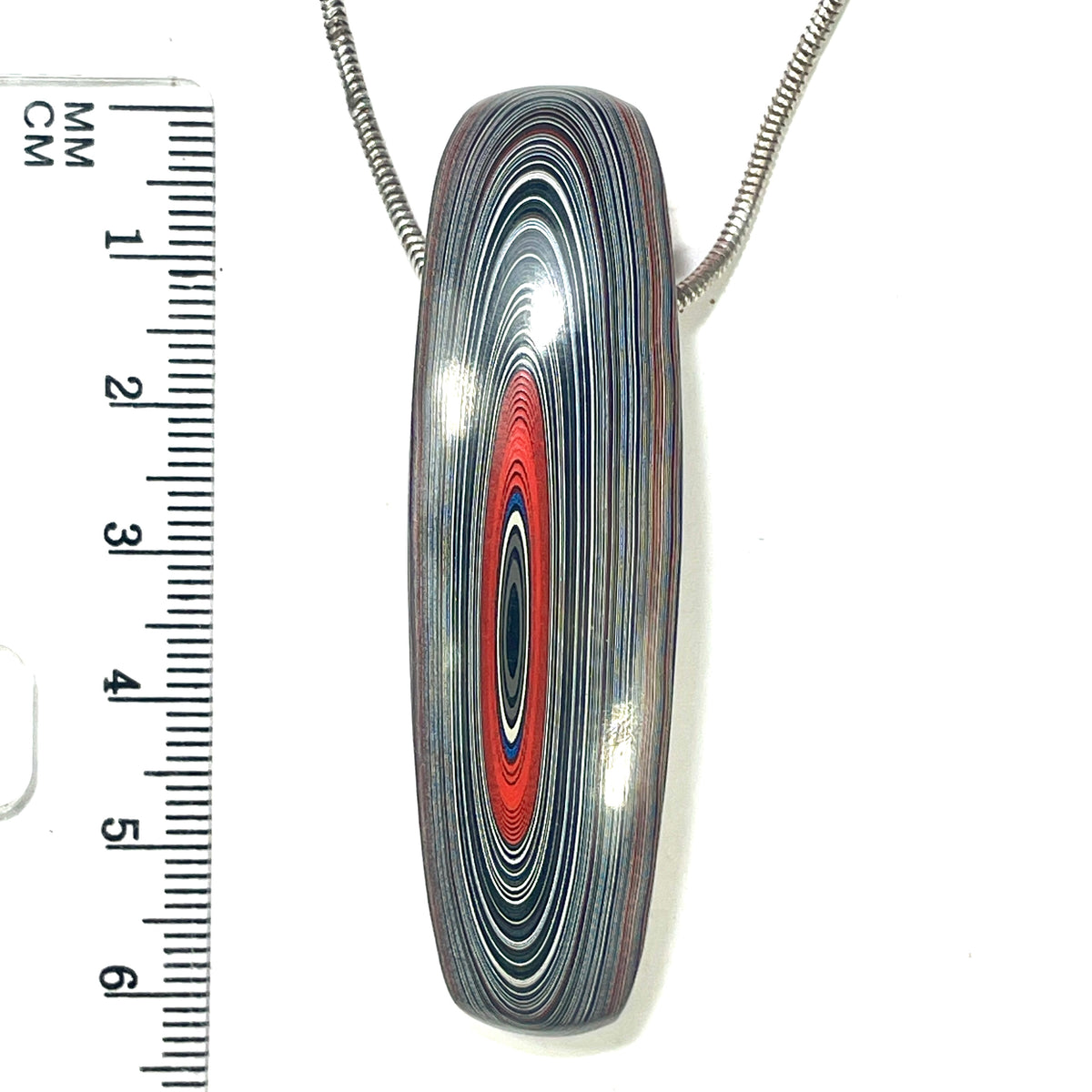 DVH Genuine Michigan Fordite Bead Pendant Chv Frd Jp64x18x13mm (6899)