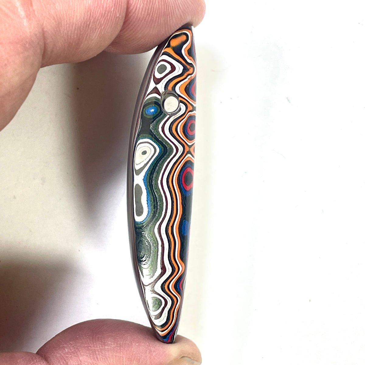 DVH Genuine Michigan Fordite Bead Pendant Chv Frd Jp64x18x13mm (6899)