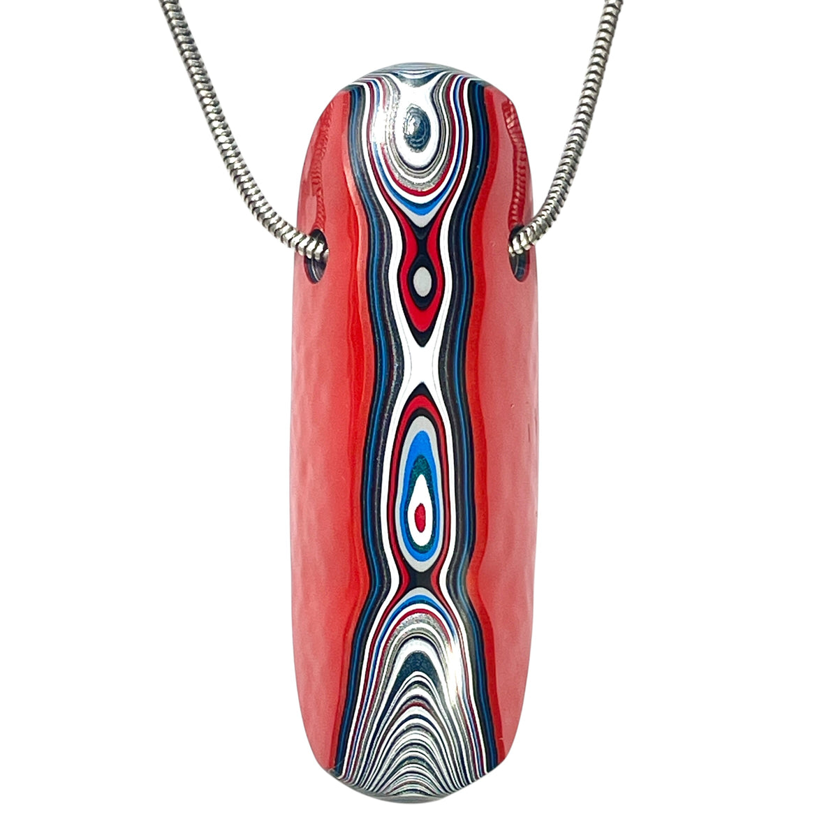 DVH Genuine Michigan Fordite Bead Pendant Chv Frd Jp 56x20x12mm (6900)