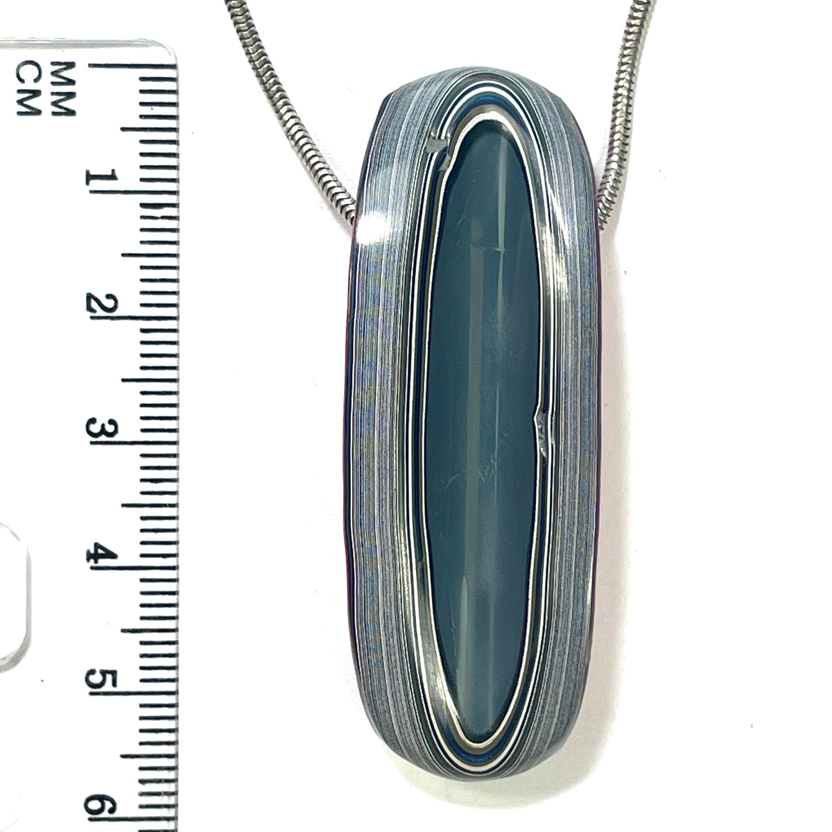 DVH Genuine Michigan Fordite Bead Pendant Chv Frd Jp 56x20x12mm (6900)