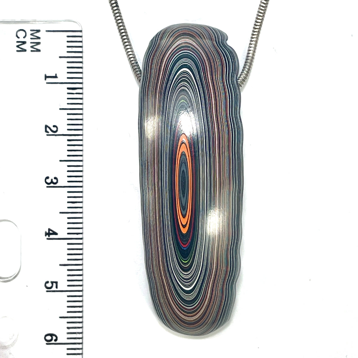 DVH Green Michigan Fordite Bead Pendant Chv Frd Jp 60x19x15mm (6903)