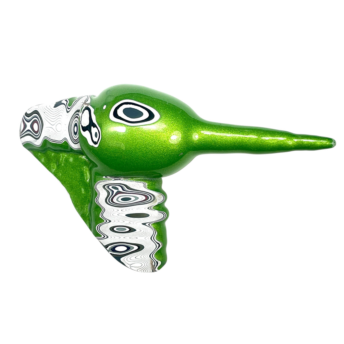 DVH Green Jp Fordite Bird Head Specimen Michigan 102x60x25mm (6905)