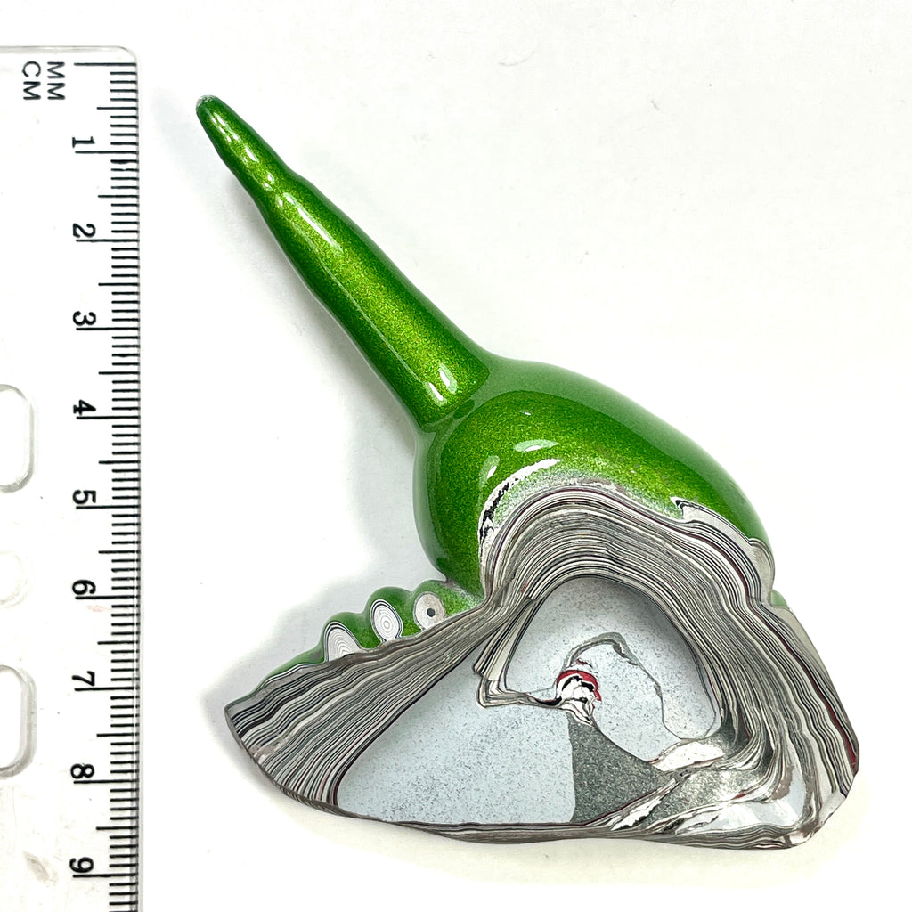 DVH Green Jp Fordite Bird Head Specimen Michigan 102x60x25mm (6905)