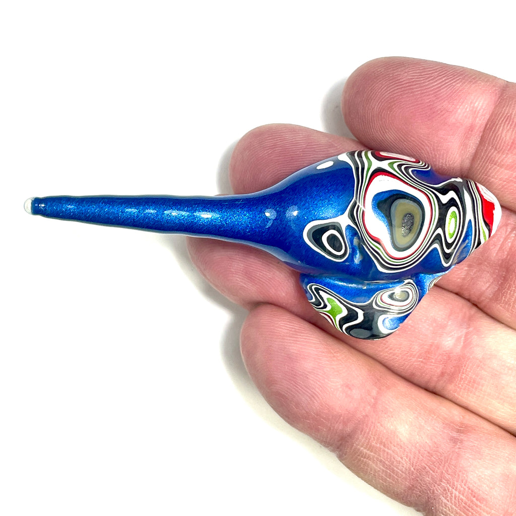 DVH Genuine Blue Fordite Bird Head Specimen Michigan 79x33x22mm (6906)
