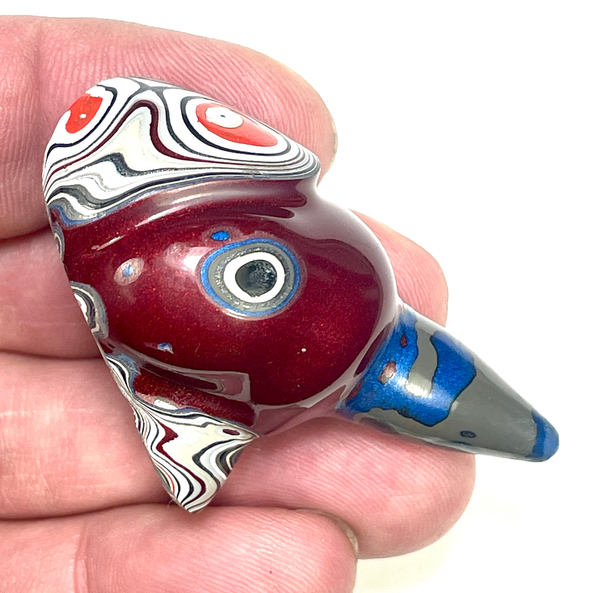 DVH Redheaded Fordite Bird Head Specimen Michigan 52x32x26mm (6907)