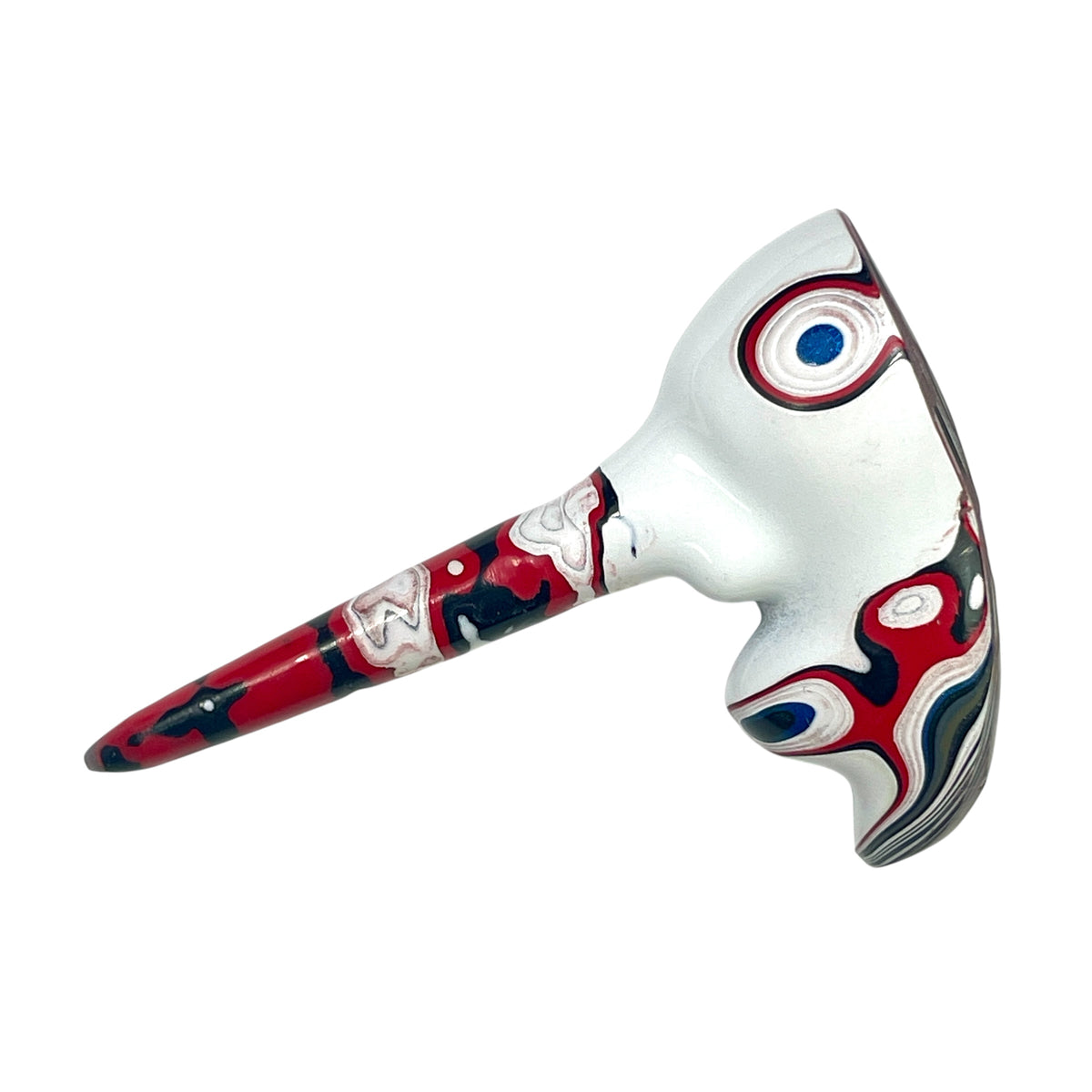 DVH Genuine Fordite Bird Head Specimen Chv Frd Jp Michigan 68x46x22mm (6910)