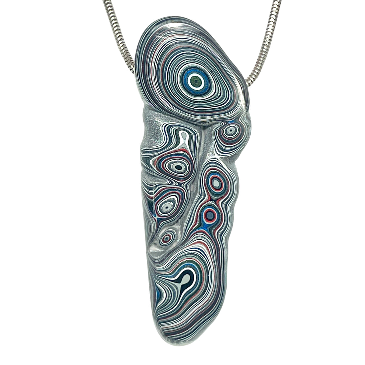 DVH Chv Frd Jp Phallic Fordite Bead Pendant Michigan 60x21x9mm (6931)