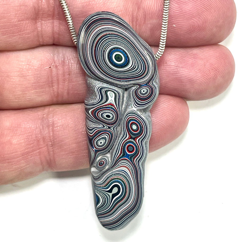 DVH Chv Frd Jp Phallic Fordite Bead Pendant Michigan 60x21x9mm (6931)