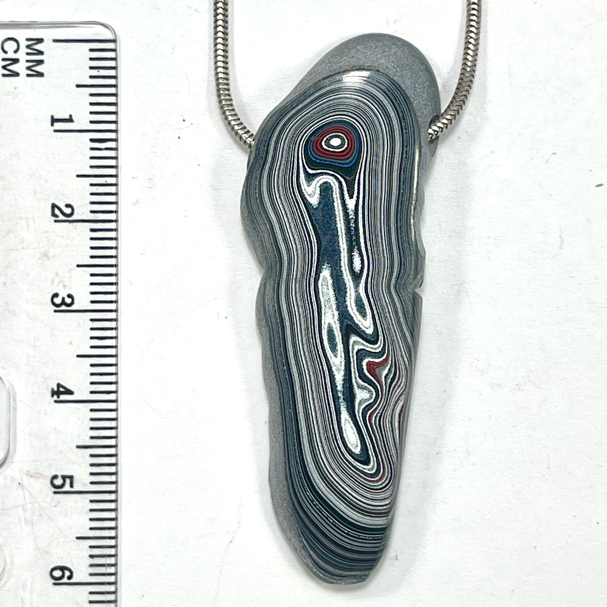 DVH Chv Frd Jp Phallic Fordite Bead Pendant Michigan 60x21x9mm (6931)