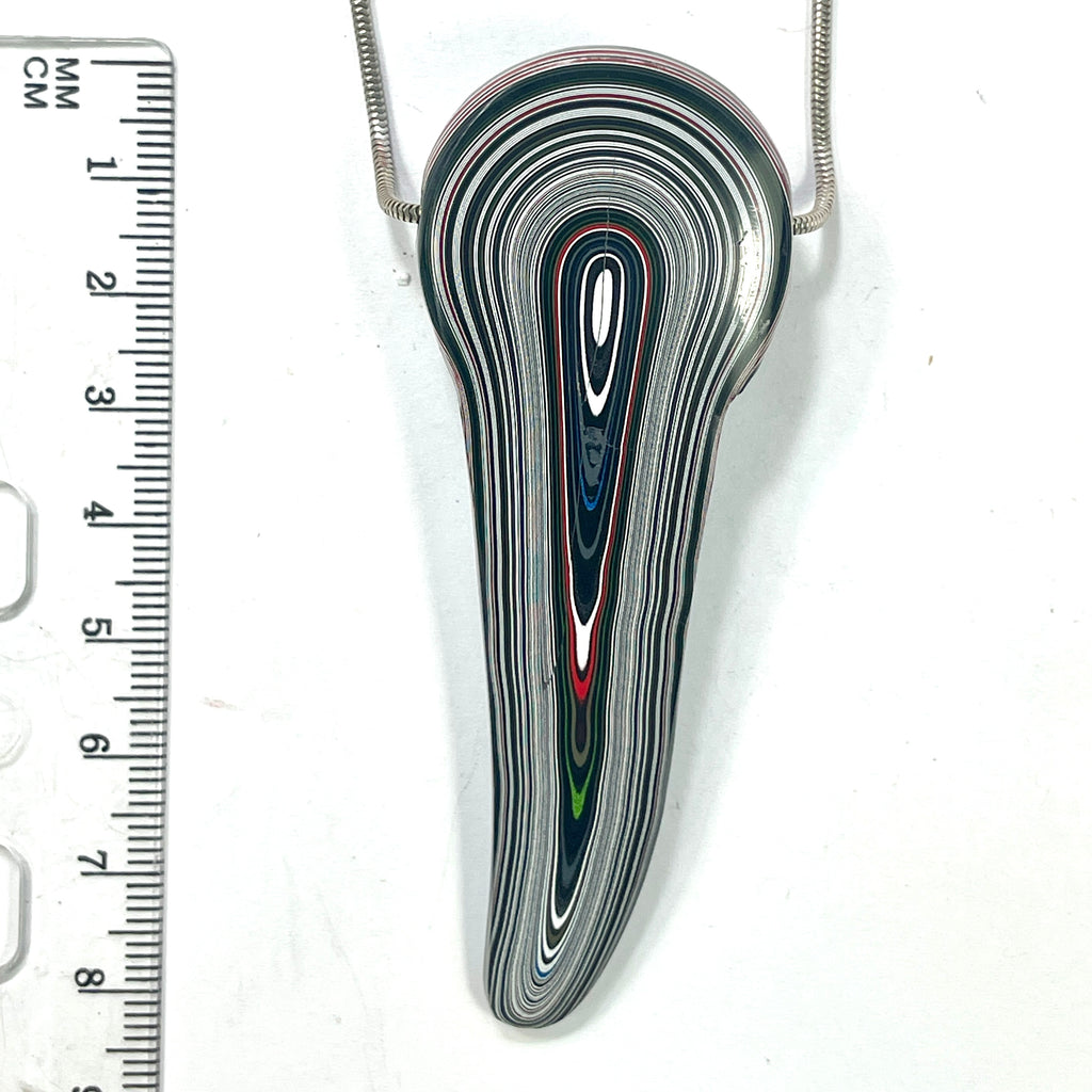 DVH Chv Frd Jp Fordite Blue Elephant Head Bead Pendant Michigan 83x31x16mm (6932)