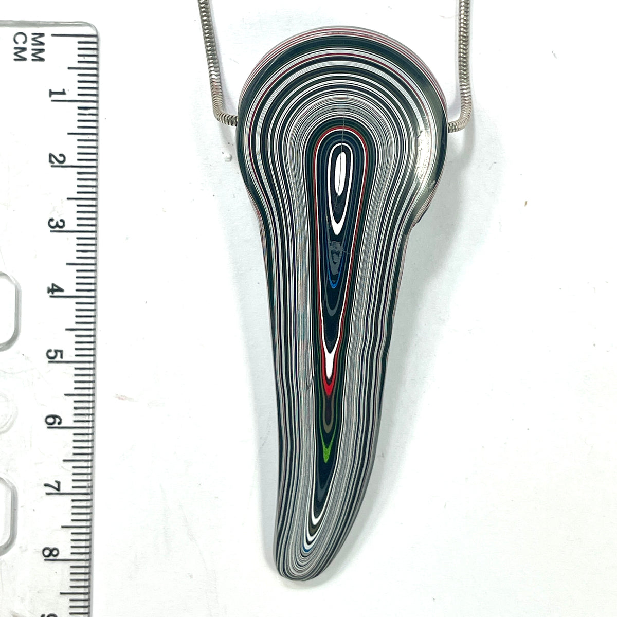 DVH Chv Frd Jp Fordite Blue Elephant Head Bead Pendant Michigan 83x31x16mm (6932)