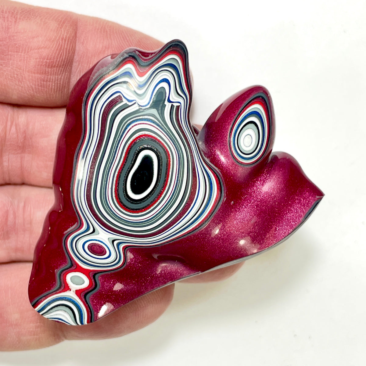 DVH Tuscadero Pink Jp Fordite Rhino Polished Face Specimen (7010)