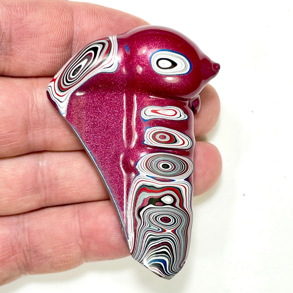 DVH Tuscadero Pink Jp Fordite Rabbit Polished Face Specimen (7012)