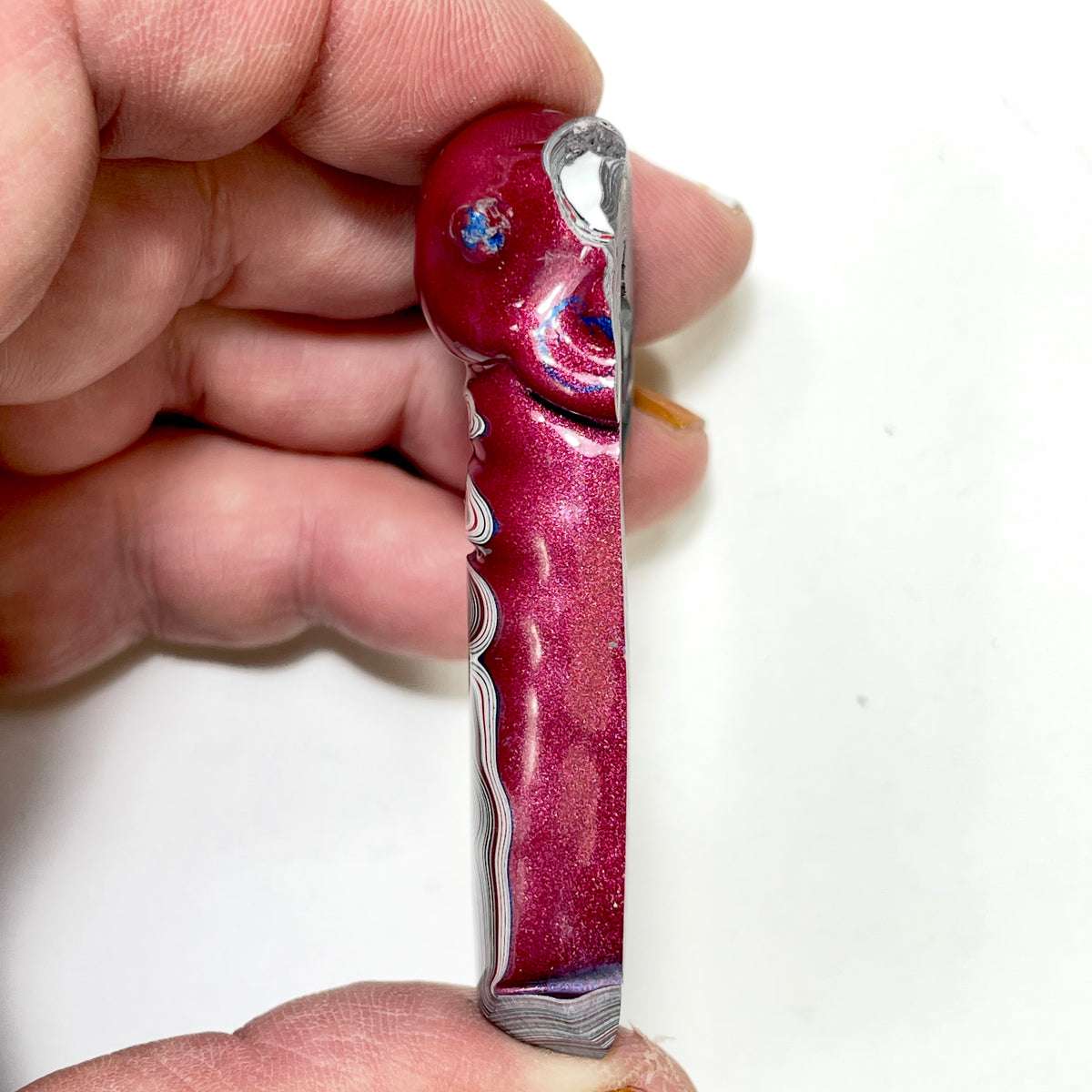 DVH Tuscadero Pink Jp Fordite Rabbit Polished Face Specimen (7012)
