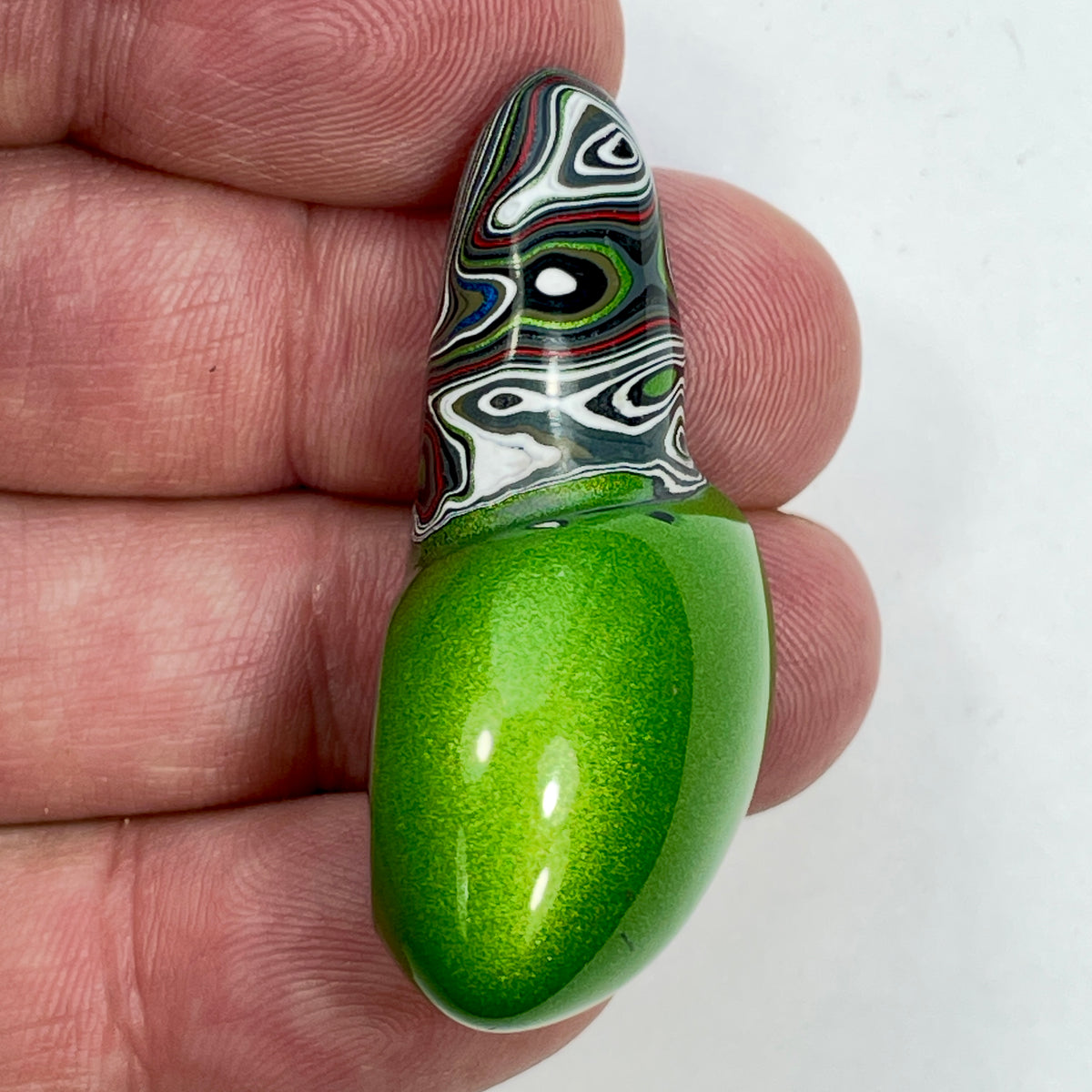 DVH Mojito Green Jp Fordite Snail Polished Face Specimen Michigan (7025)