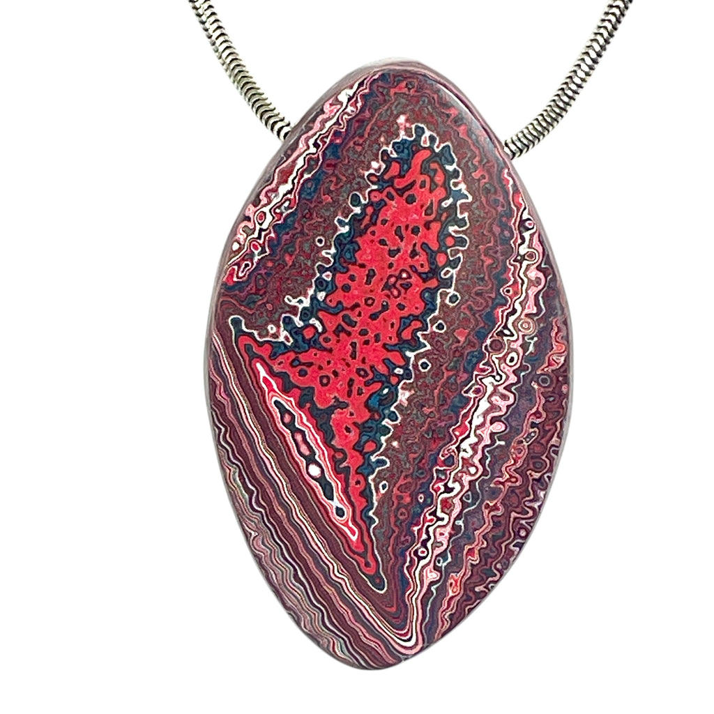 DVH Corvette Dragonscale Fordite Bead Pendant Genuine Bowling Green Ass48x29x10mm (6780)