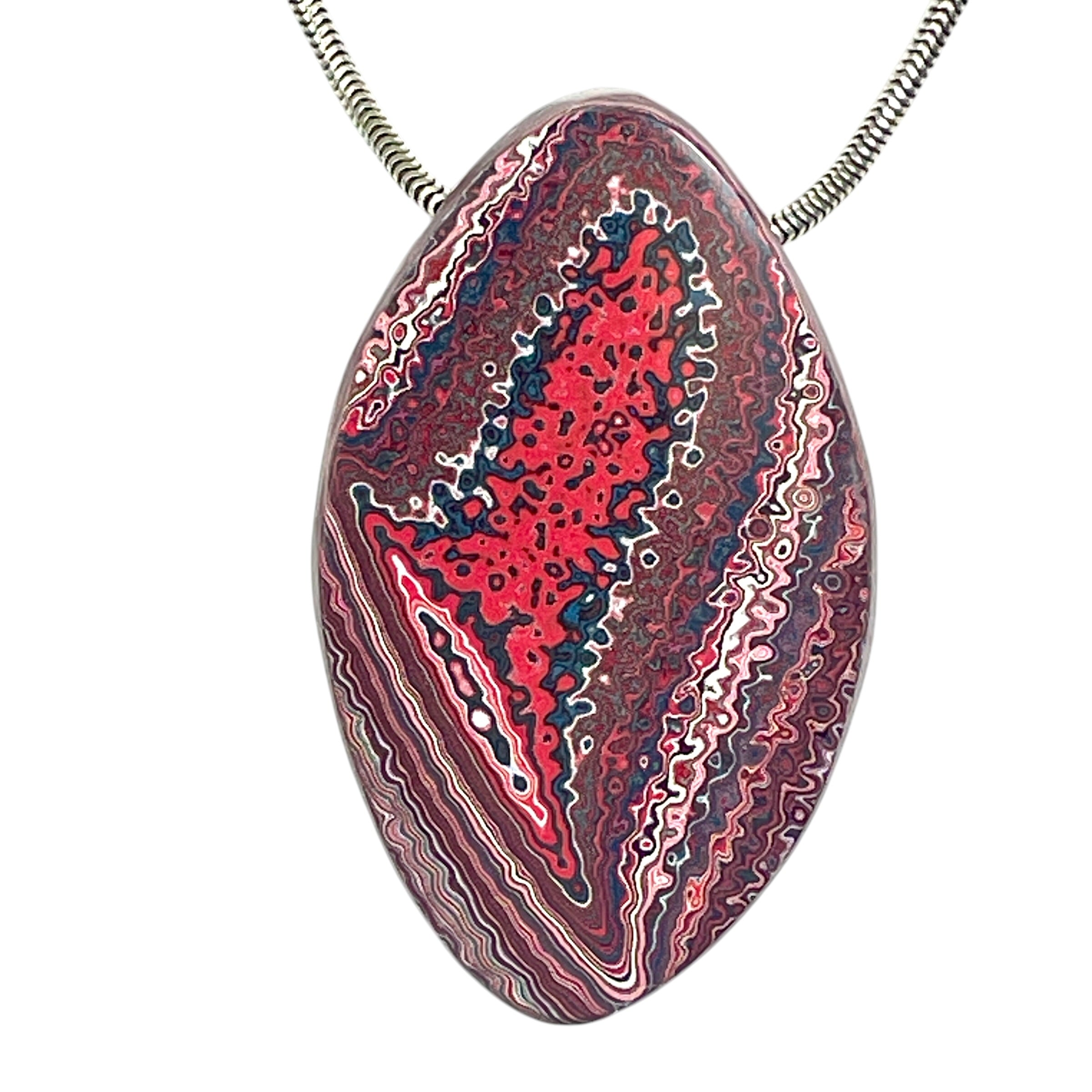 DVH Corvette Dragonscale Fordite Bead Pendant Genuine Bowling Green Ass48x29x10mm (6780)