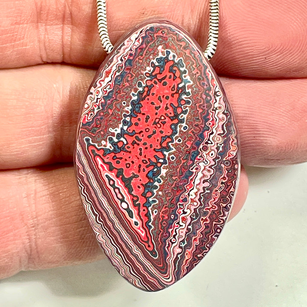 DVH Corvette Dragonscale Fordite Bead Pendant Genuine Bowling Green Ass48x29x10mm (6780)