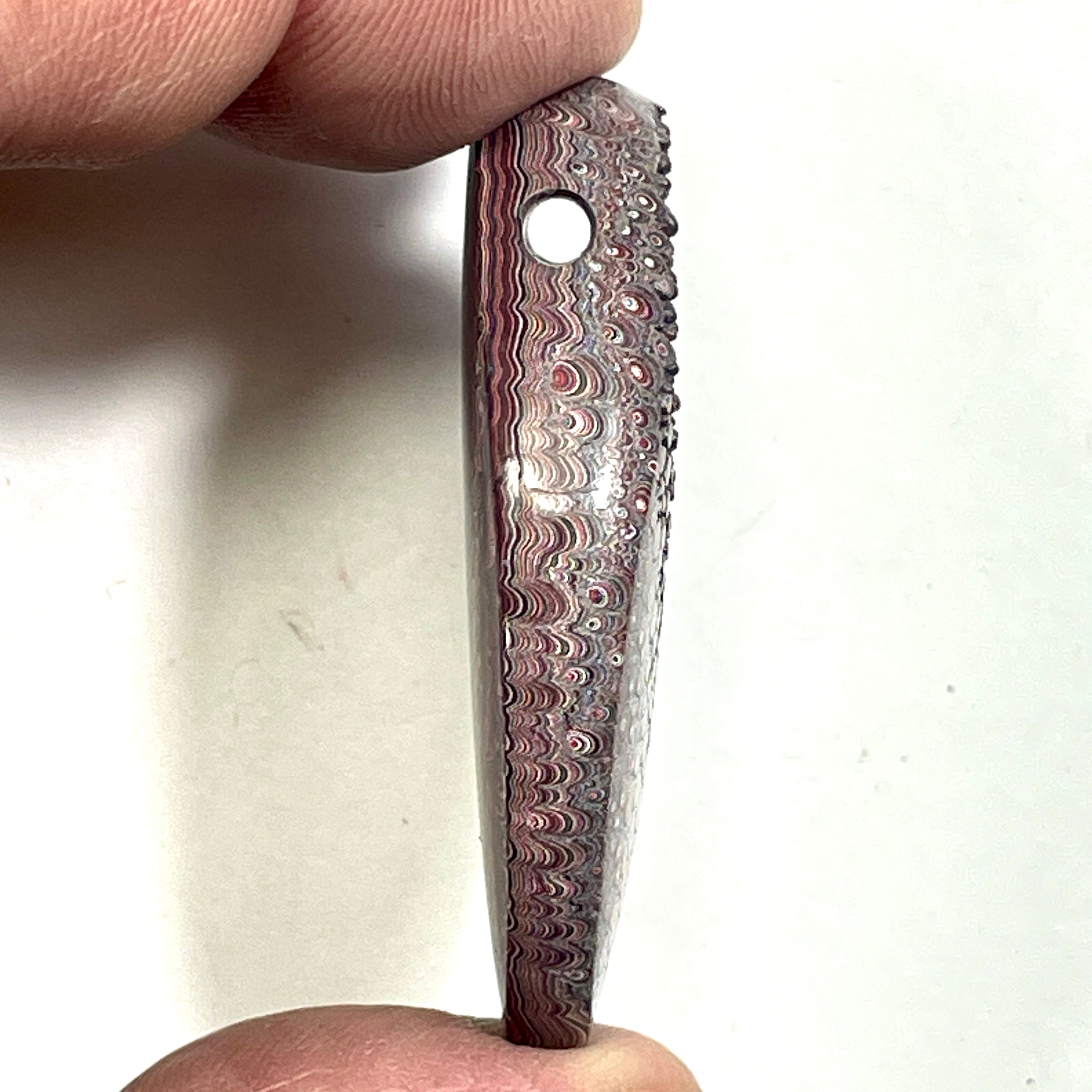 DVH Corvette Dragonscale Fordite Bead Pendant Genuine Bowling Green Ass48x29x10mm (6780)