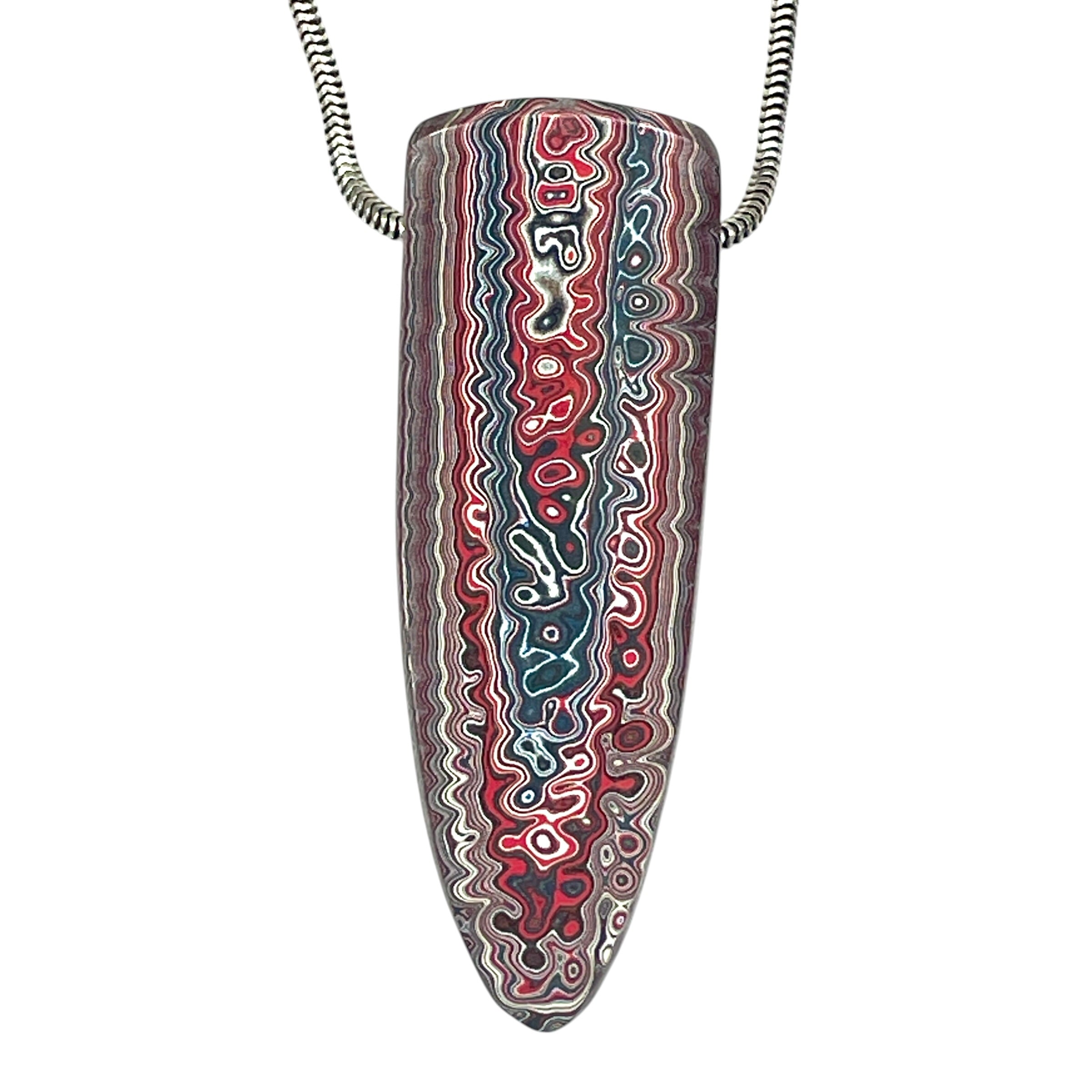 DVH Corvette Dragonscale Fordite Bead Pendant Genuine Bowling Green Ass 54x18x9mm (6781)
