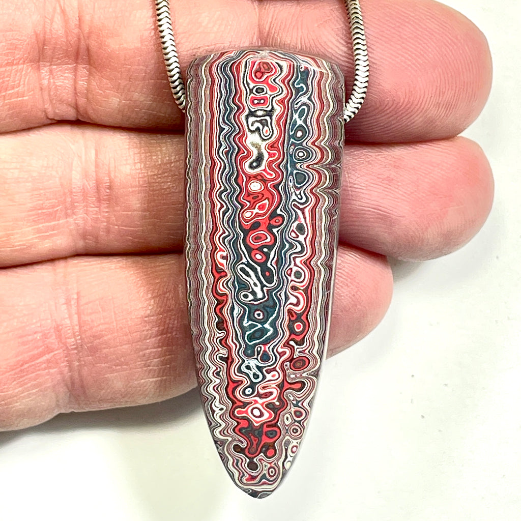 DVH Corvette Dragonscale Fordite Bead Pendant Genuine Bowling Green Ass 54x18x9mm (6781)
