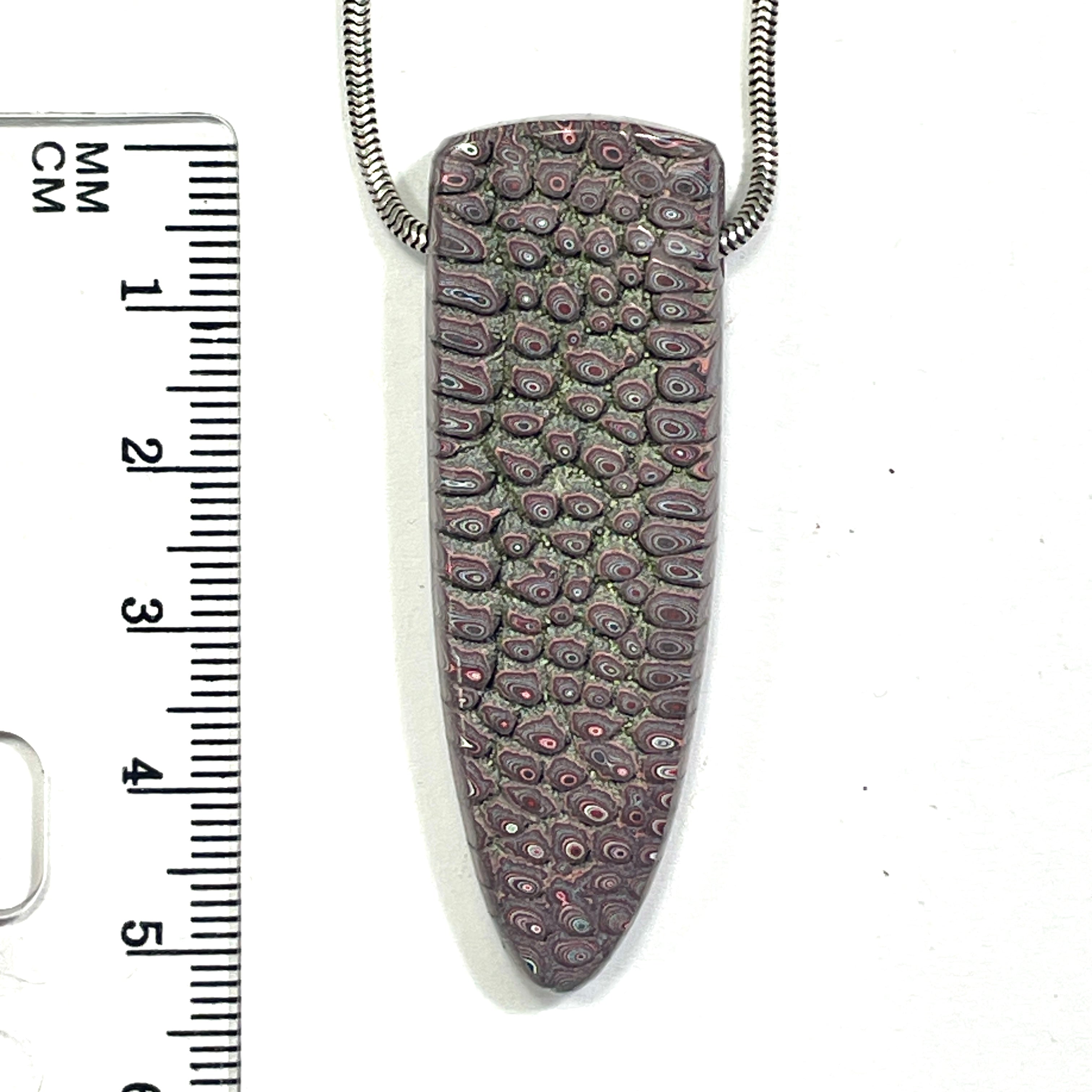 DVH Corvette Dragonscale Fordite Bead Pendant Genuine Bowling Green Ass 54x18x9mm (6781)