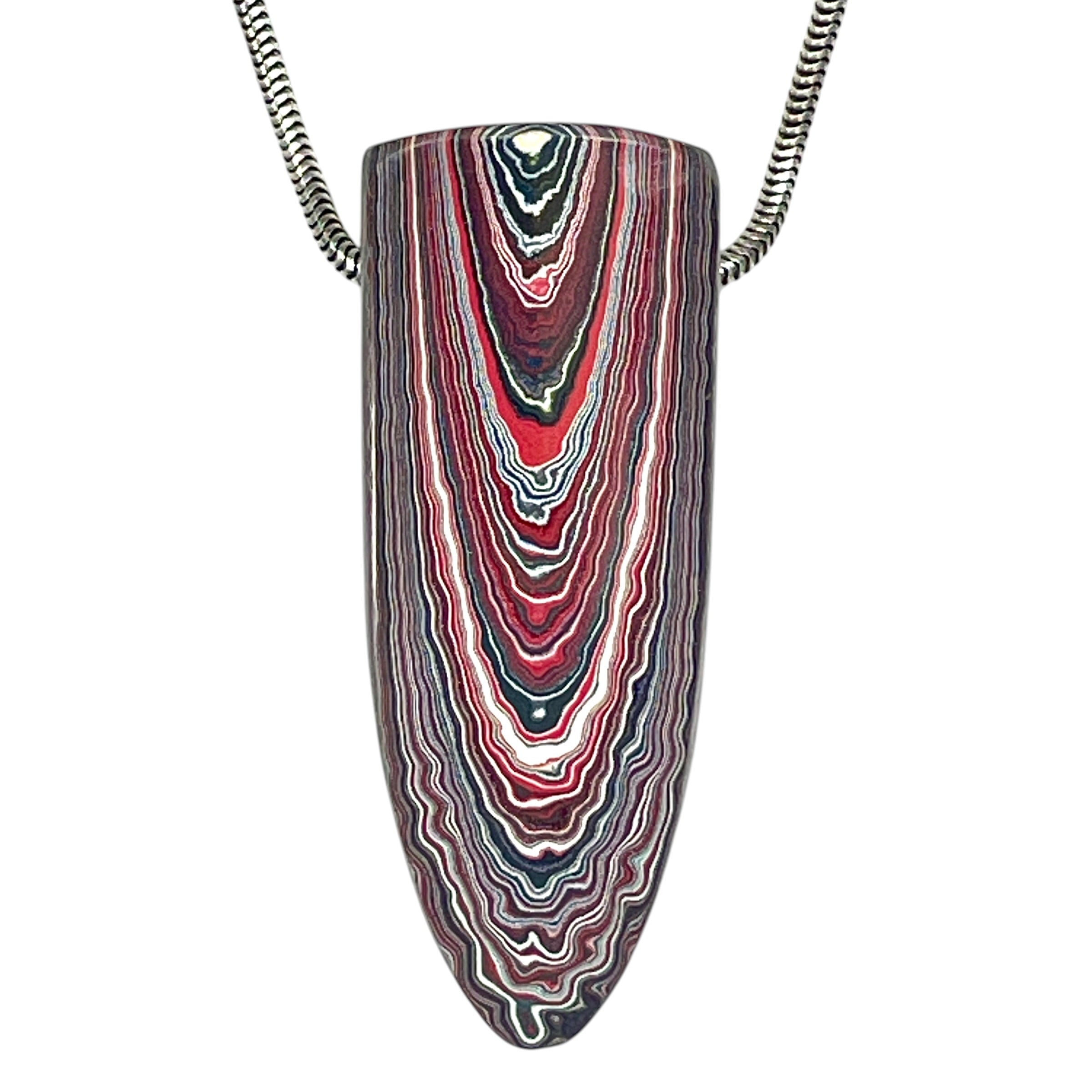 DVH Corvette Dragonscale Fordite Bead Pendant Bowling Green Ass 46x18x10mm (6782)