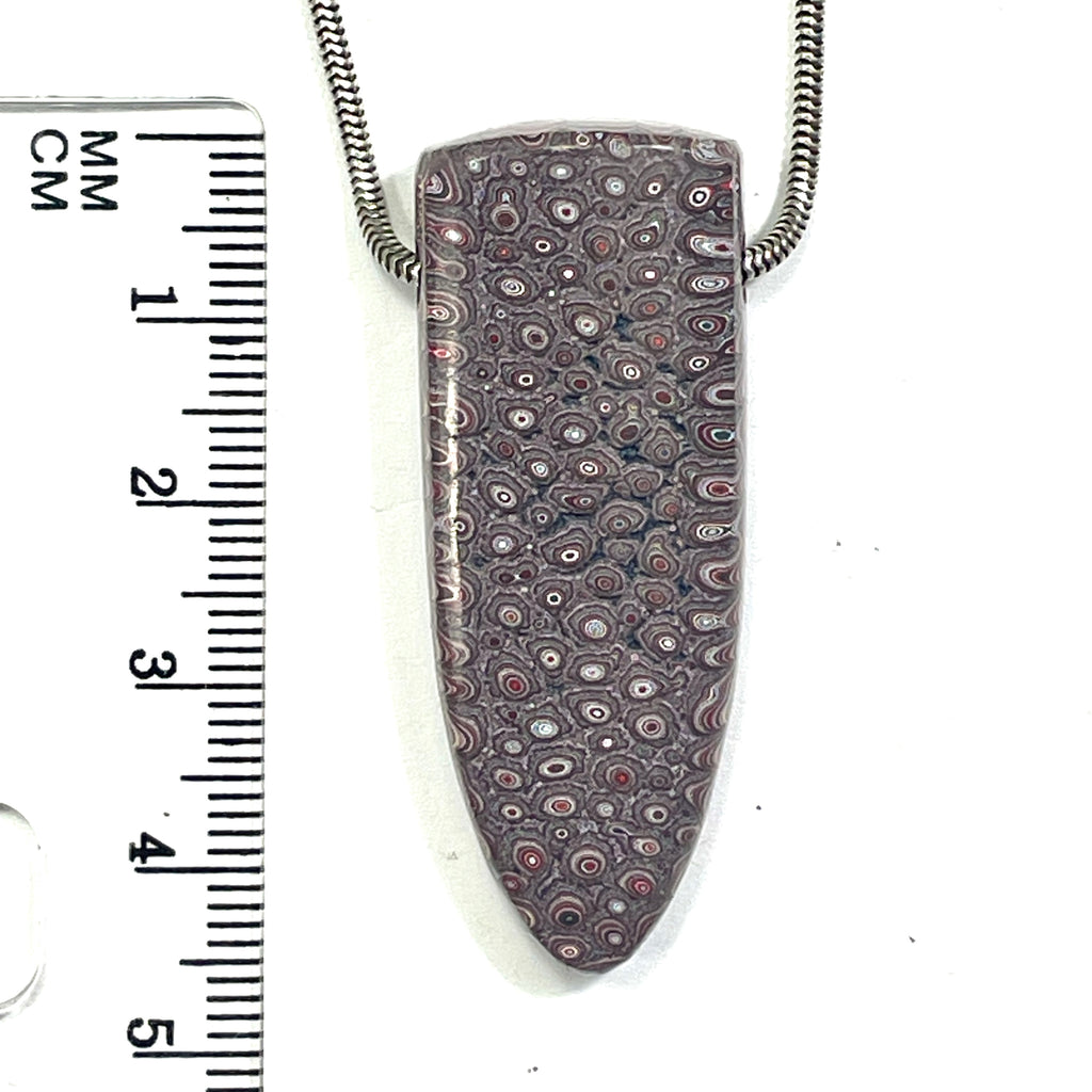 DVH Corvette Dragonscale Fordite Bead Pendant Bowling Green Ass 46x18x10mm (6782)