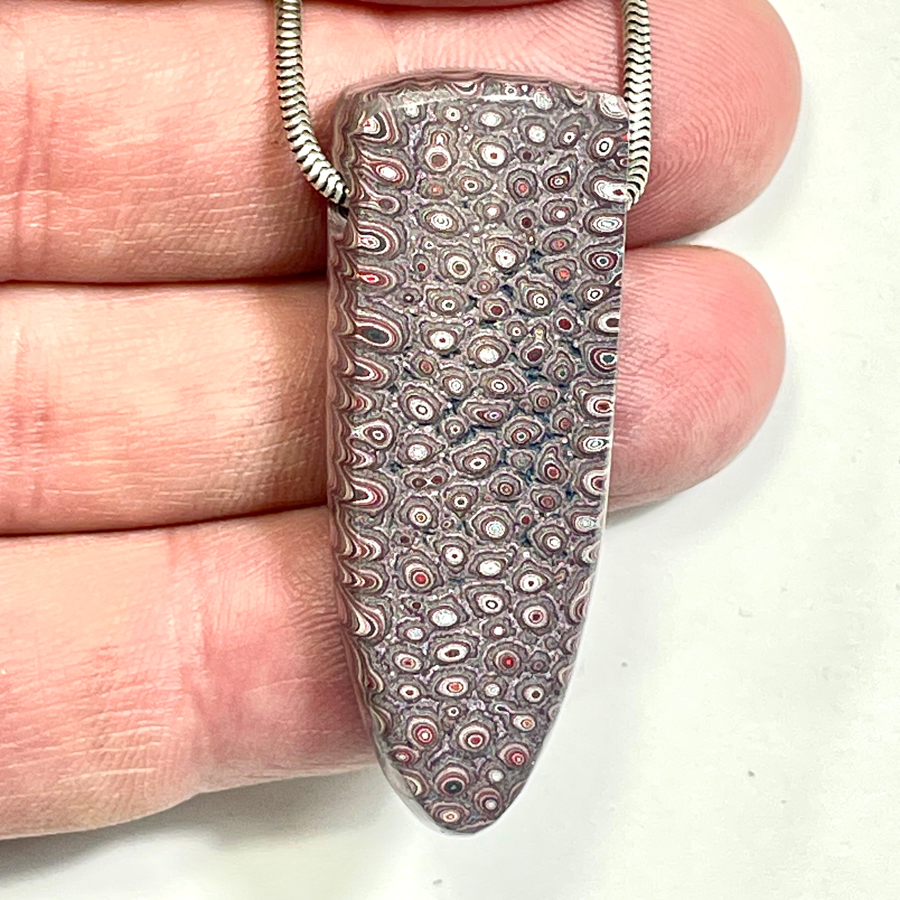 DVH Corvette Dragonscale Fordite Bead Pendant Bowling Green Ass 46x18x10mm (6782)