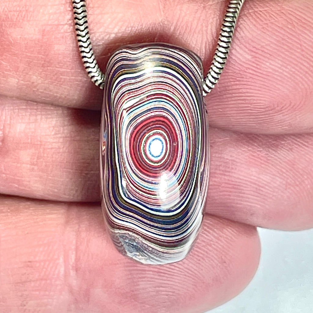 DVH Corvette Fordite Teardrop Bead Pendant Bowling Green Ass 28x19x14mm (6784)