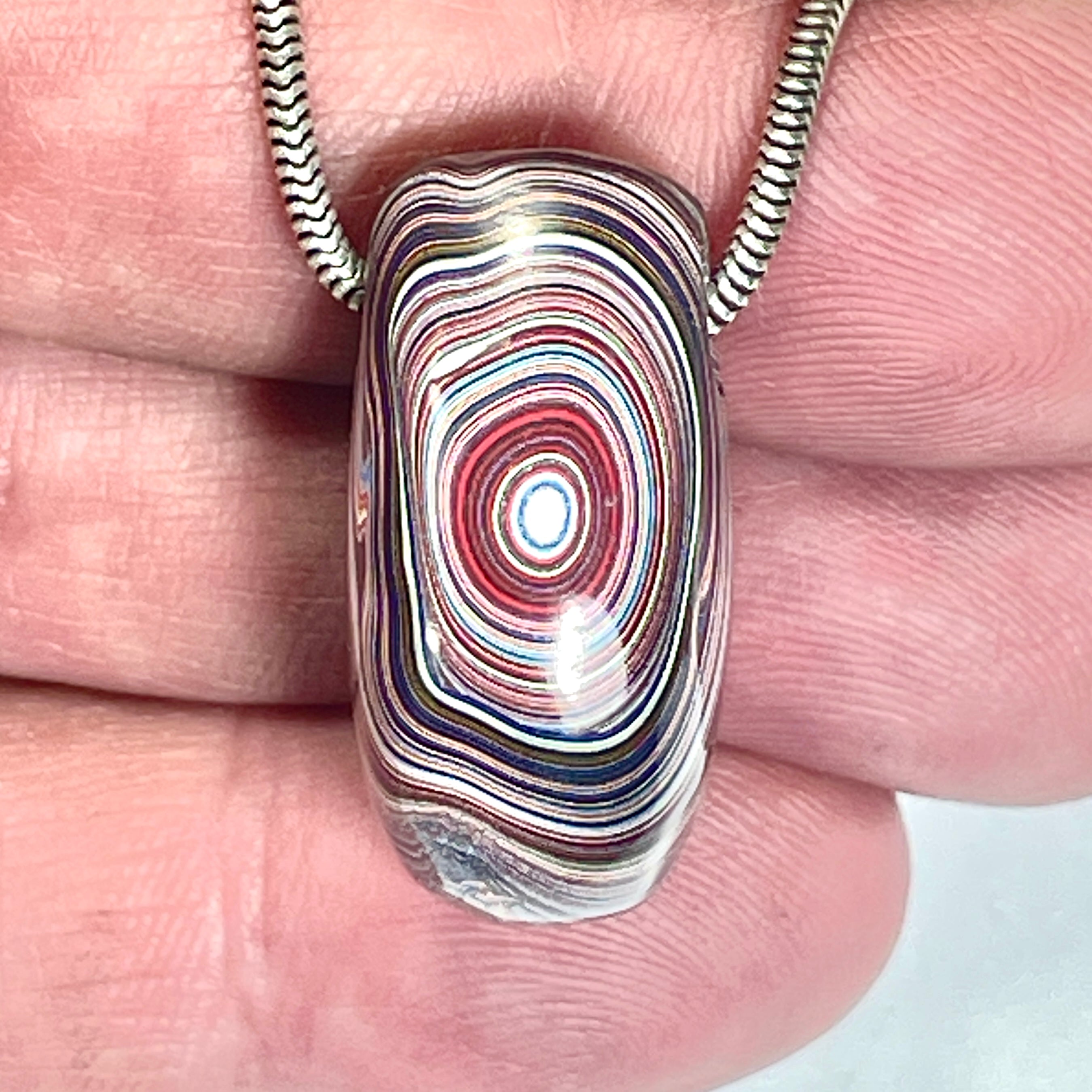 DVH Corvette Fordite Teardrop Bead Pendant Bowling Green Ass 28x19x14mm (6784)